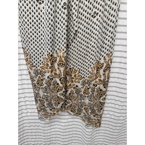 Free People‎ Skirt Womens Medium Column Print Maxi Cream Split Faux Boho Western - Picture 5 of 10